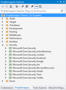 Auflistung der in Katana enthaltenen Security Modulen.